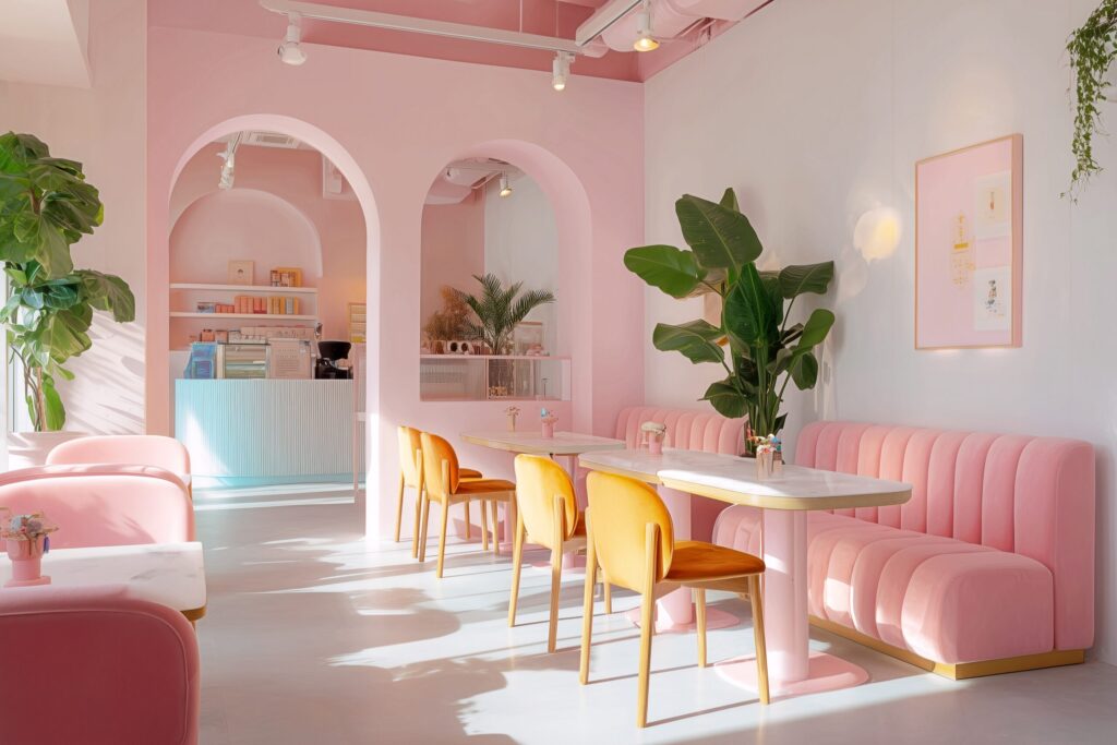 【フリー素材】かわいい韓国風カフェのインテリア画像０