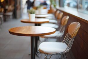 オシャレなカフェの机と椅子・フリー素材0