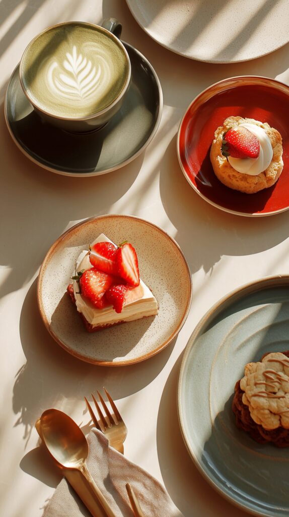 【スマホ壁紙】おしゃれなカフェスイーツ・フリー素材０