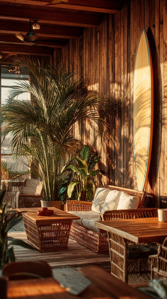 【スマホ壁紙】ハワイアンカフェのオシャレなインテリア・フリー素材０