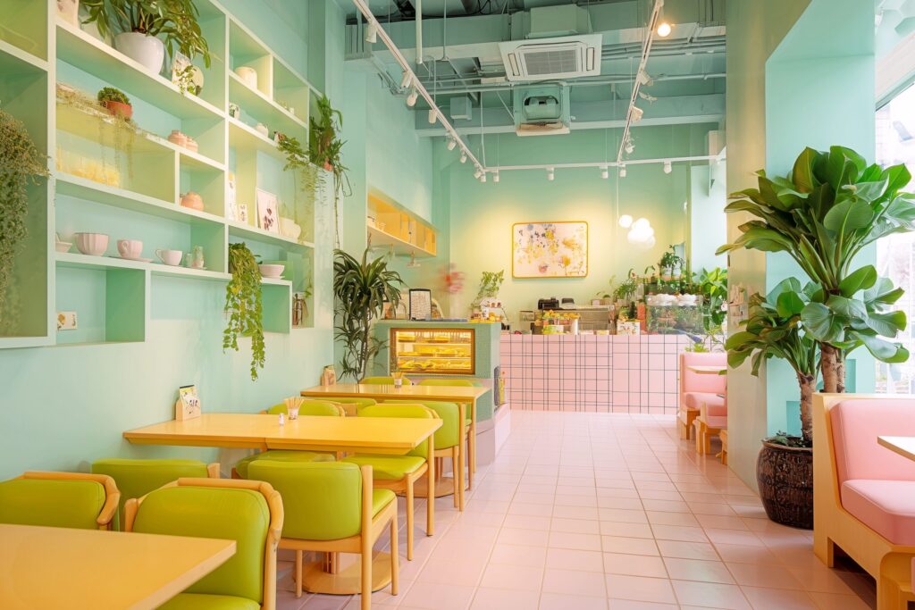 【フリー素材】かわいい韓国風カフェのインテリア画像０