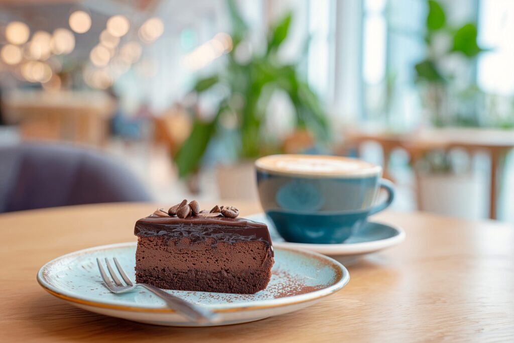 【フリー素材】カフェのおしゃれなチョコレートケーキ０２