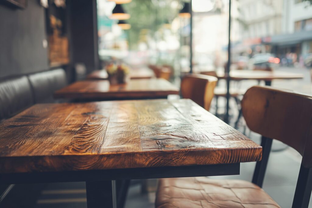 オシャレなカフェの机と椅子・フリー素材０