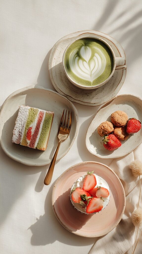 【スマホ壁紙】おしゃれなカフェスイーツ・フリー素材０