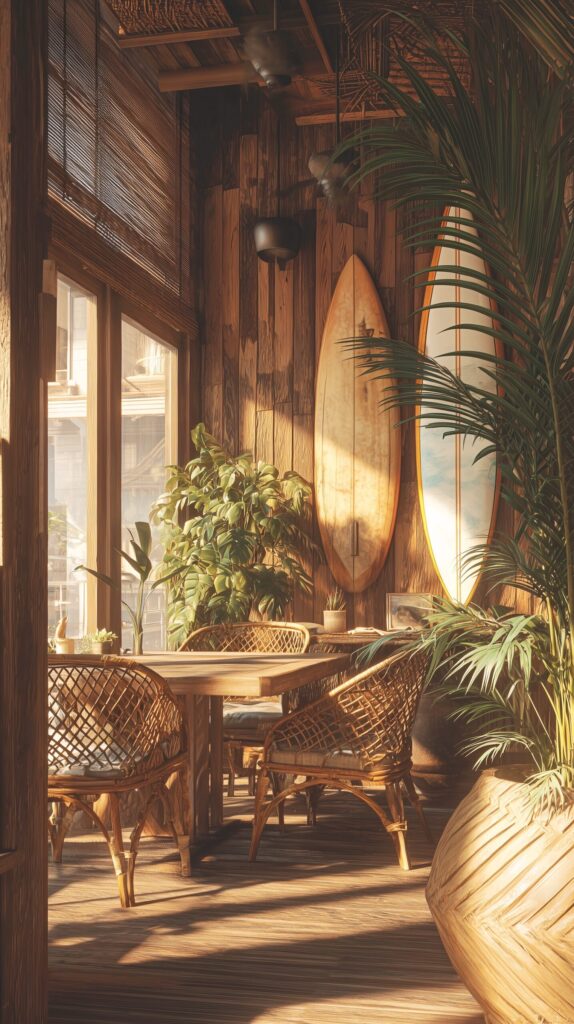 【スマホ壁紙】ハワイアンカフェのオシャレなインテリア・フリー素材０