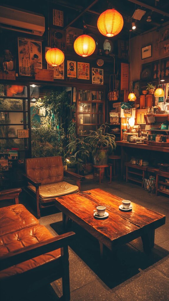 【スマホ壁紙】古民家カフェのインテリア画像・フリー素材０