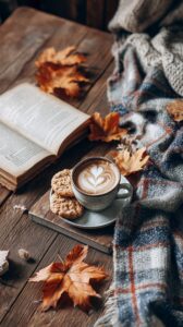 【スマホ壁紙】オシャレな秋のカフェスイーツとコーヒー・フリー素材0
