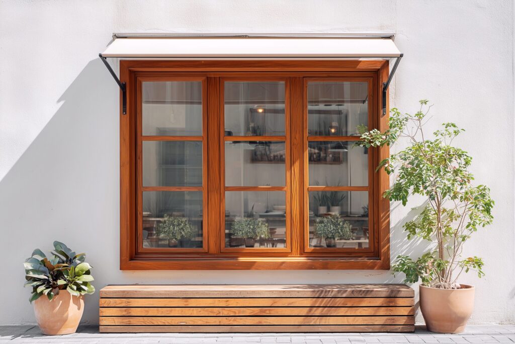 カフェのオシャレな木の窓・フリー素材０２