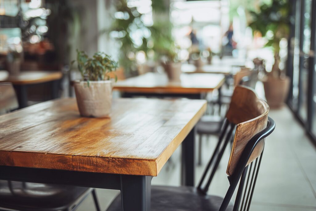 オシャレなカフェの机と椅子・フリー素材０