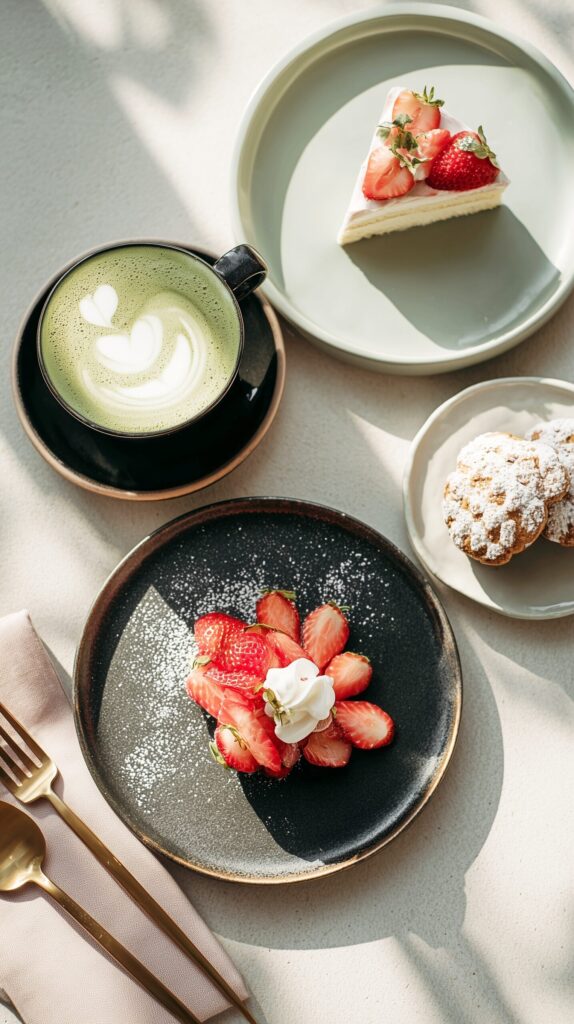 【スマホ壁紙】おしゃれなカフェスイーツ・フリー素材０