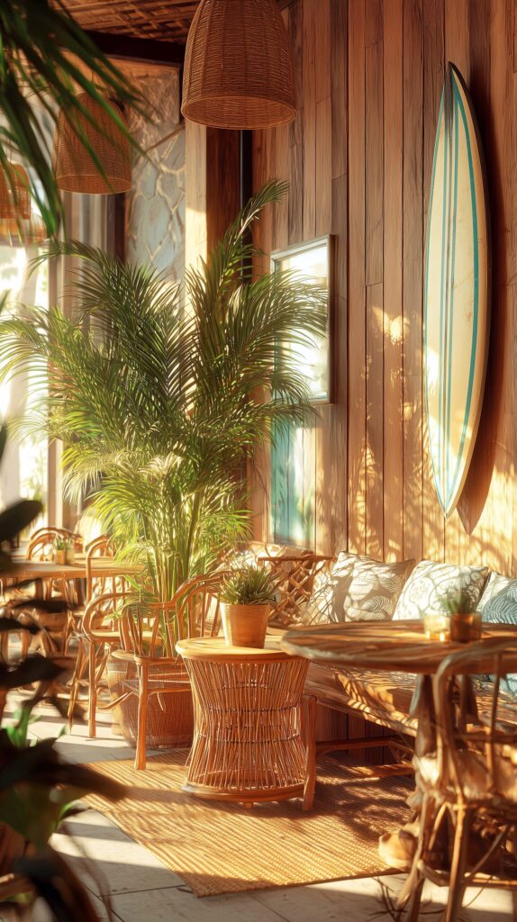 【スマホ壁紙】ハワイアンカフェのオシャレなインテリア・フリー素材０