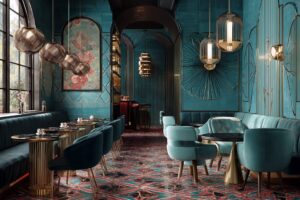 【内装デザイン】高級感のあるオシャレカフェのインテリア・フリー素材04