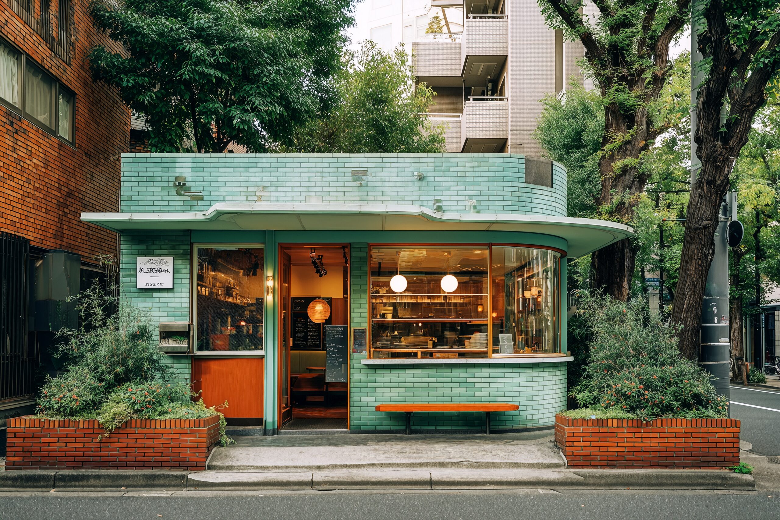 レトロな喫茶店の外観イメージ画像０