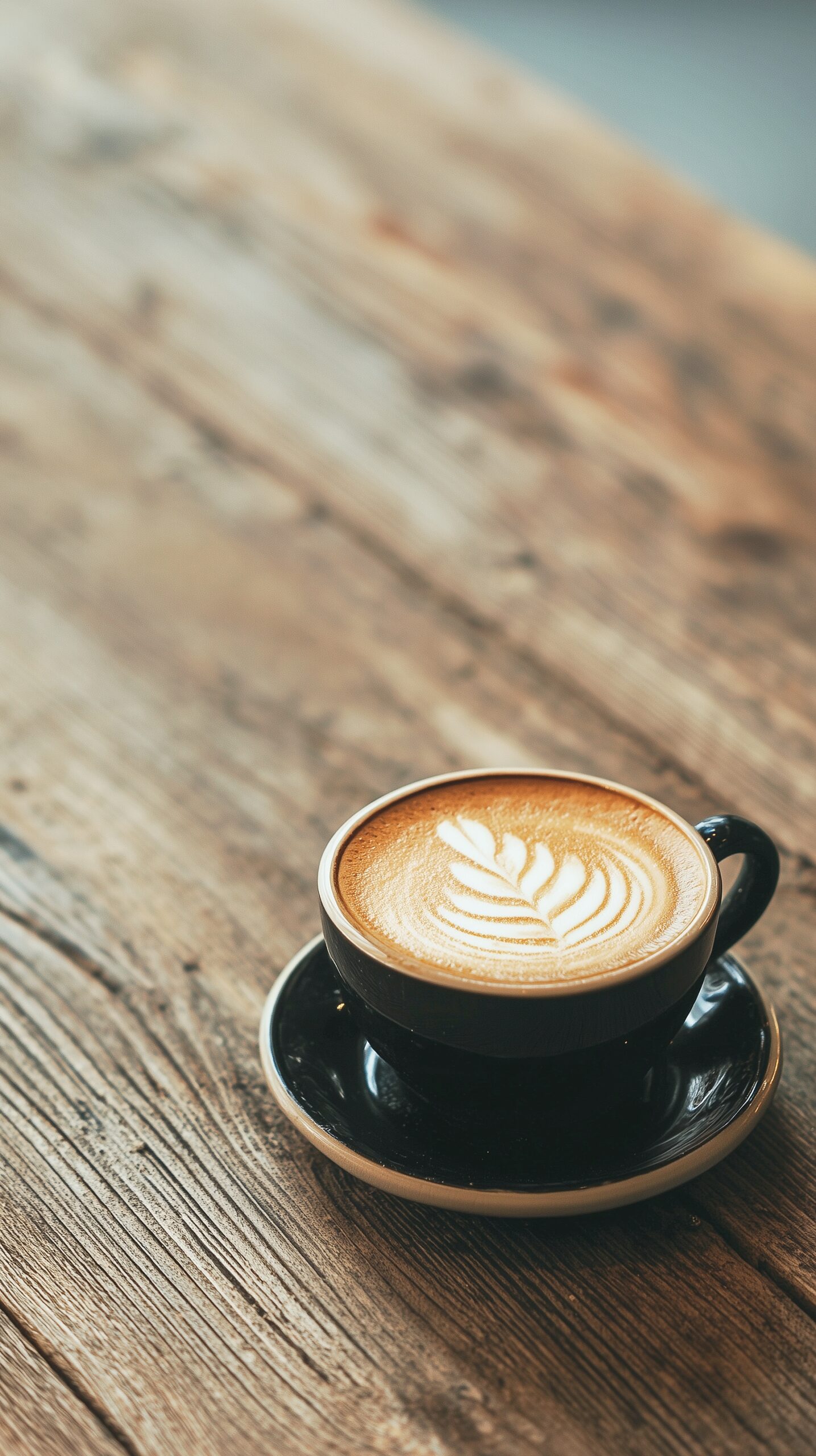 【壁紙】カフェテーブルの上のラテアート・フリー素材0