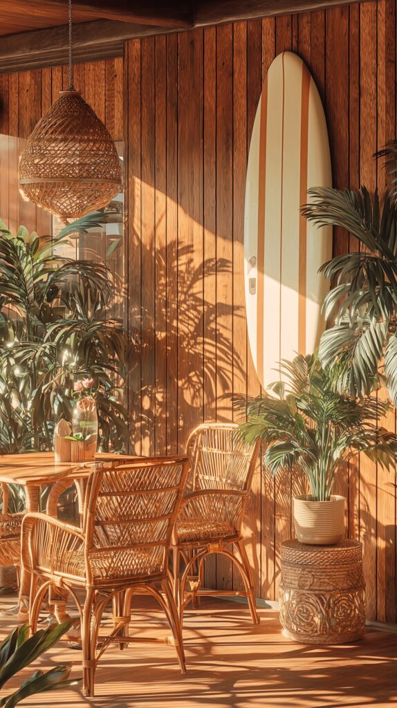 【スマホ壁紙】ハワイアンカフェのオシャレなインテリア・フリー素材０