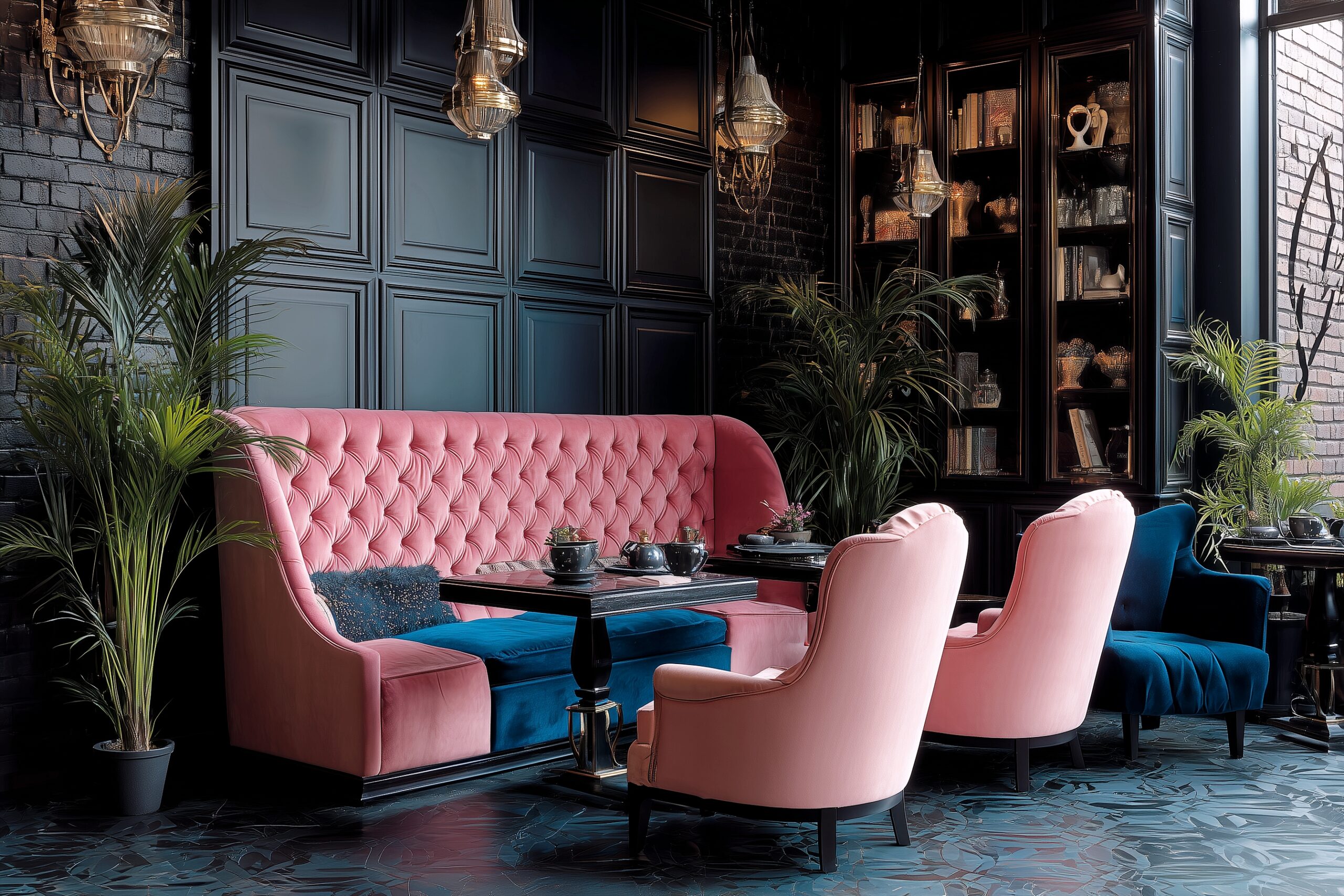 高級感のあるオシャレカフェのインテリア・フリー素材０１