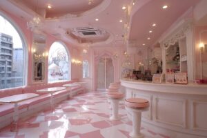 【カフェ店内】メイド喫茶のインテリア・フリー素材０