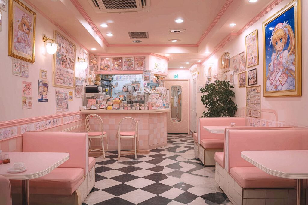 【カフェ店内】メイド喫茶のインテリア・フリー素材０