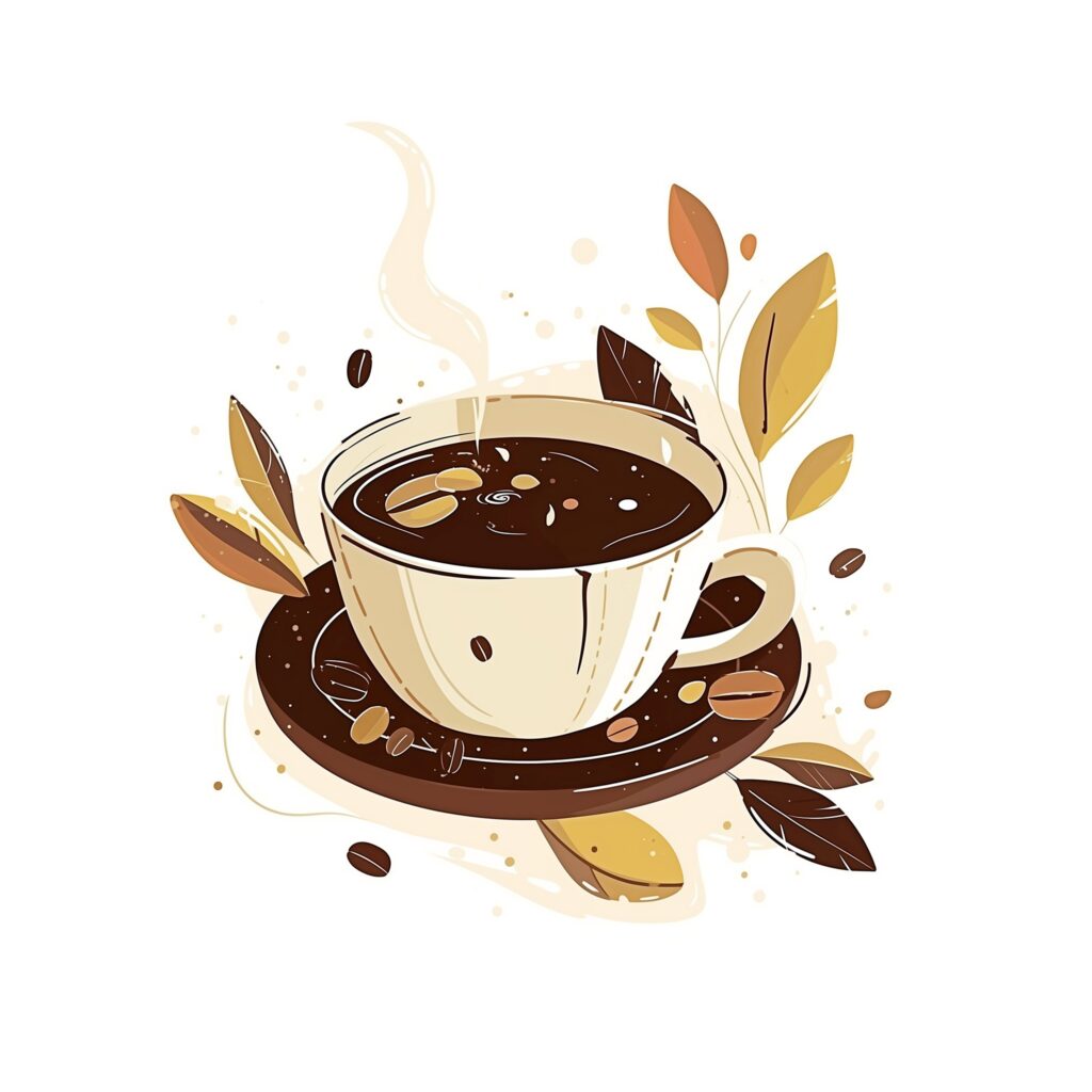 【カフェ】かわいいオシャレなロゴイラスト画像・フリー素材０