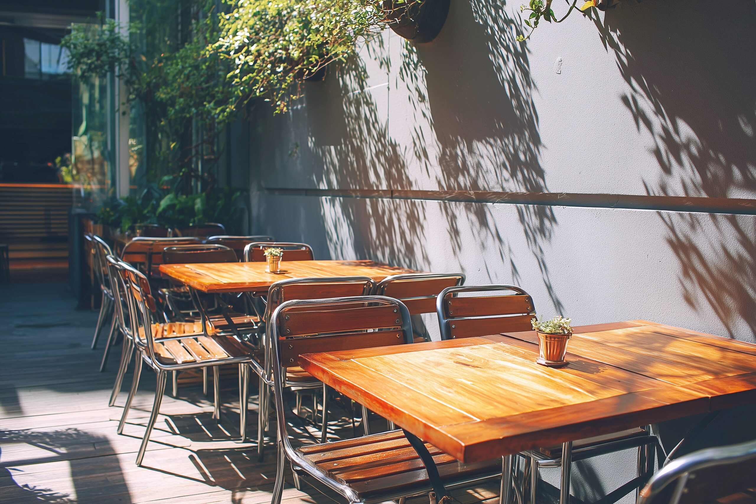 【無料】オープンカフェのテーブル席・おしゃれなテラス席のフリー素材０４