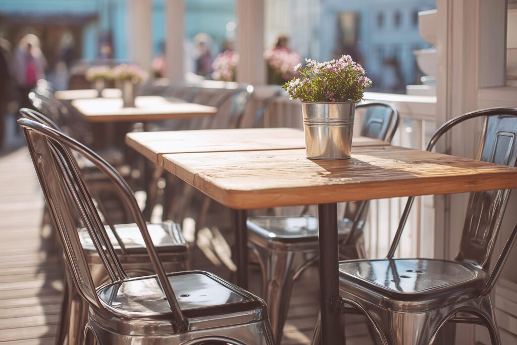 オープンカフェのフリー素材・おしゃれなテラス席０