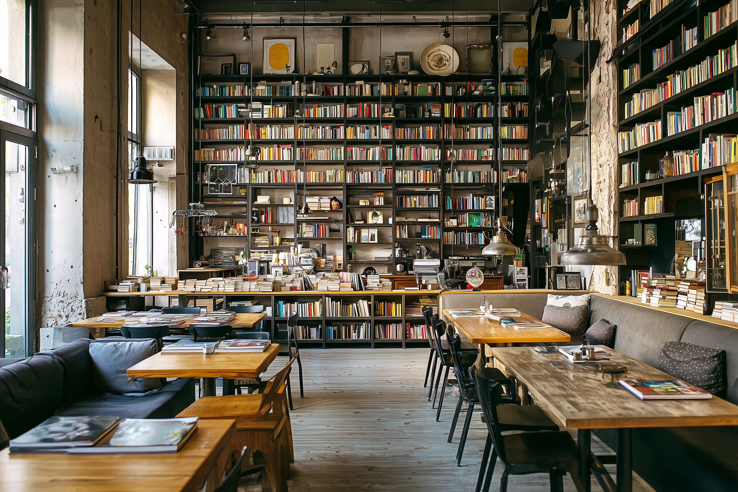 本が読めるブックカフェのおしゃれなインテリア・フリー素材０