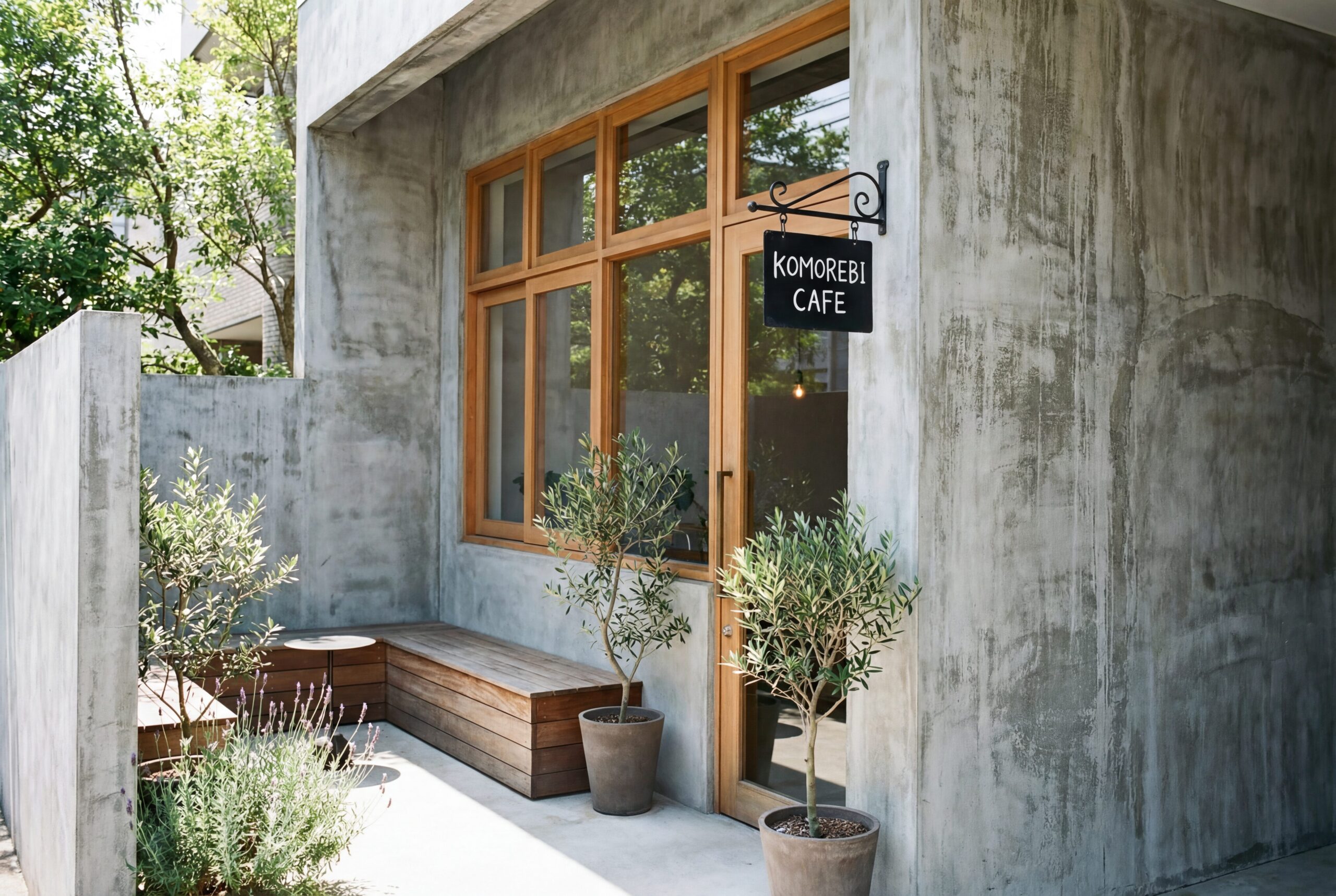 【フリー素材】隠れ家カフェのおしゃれな外観デザイン０１