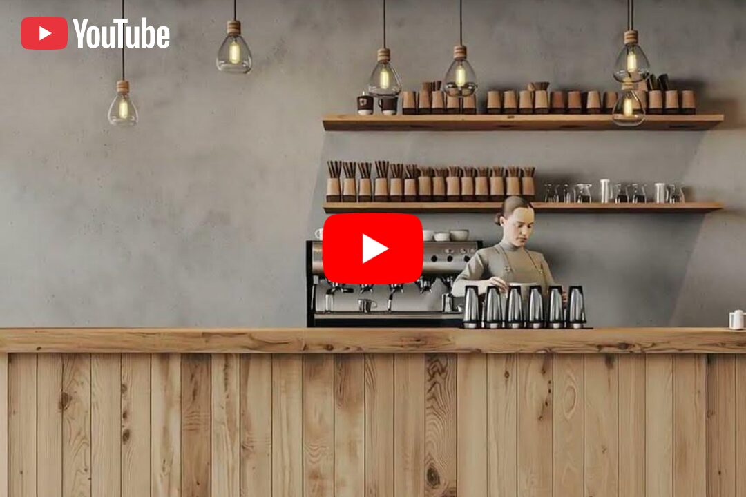 【動画】オシャレな木のカフェカウンター・フリー素材０３