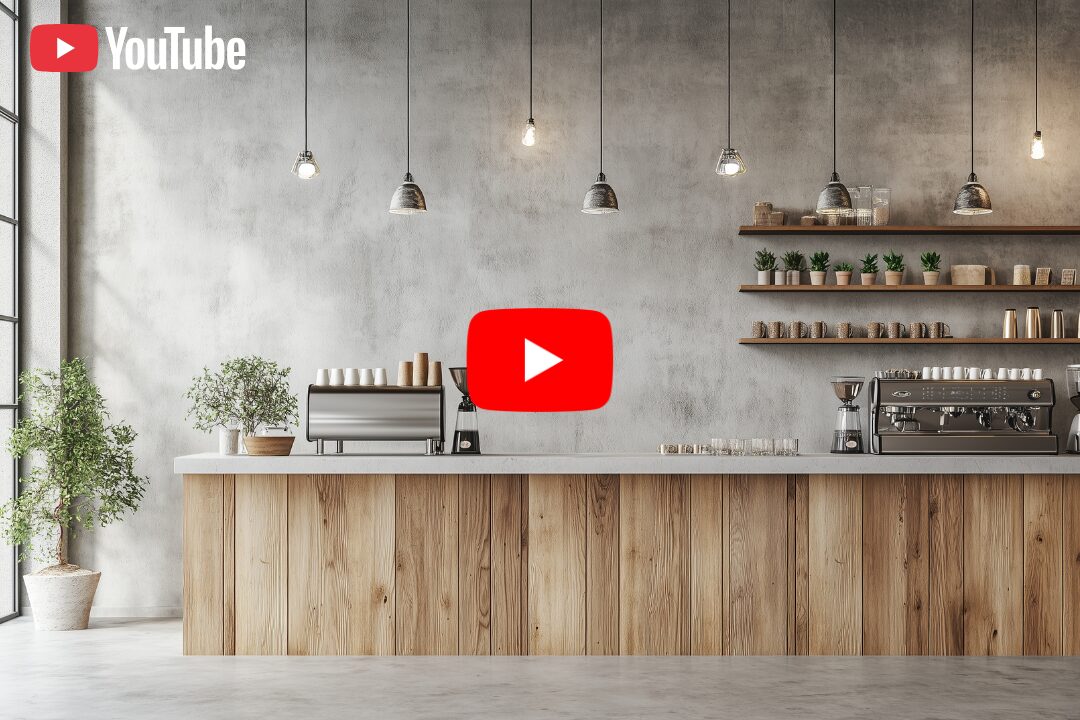 【動画】オシャレな木のカフェカウンター・フリー素材０１