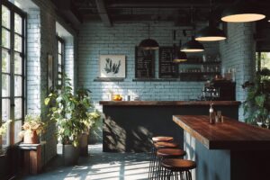 【背景に最適】カフェのインテリア写真・フリー素材０