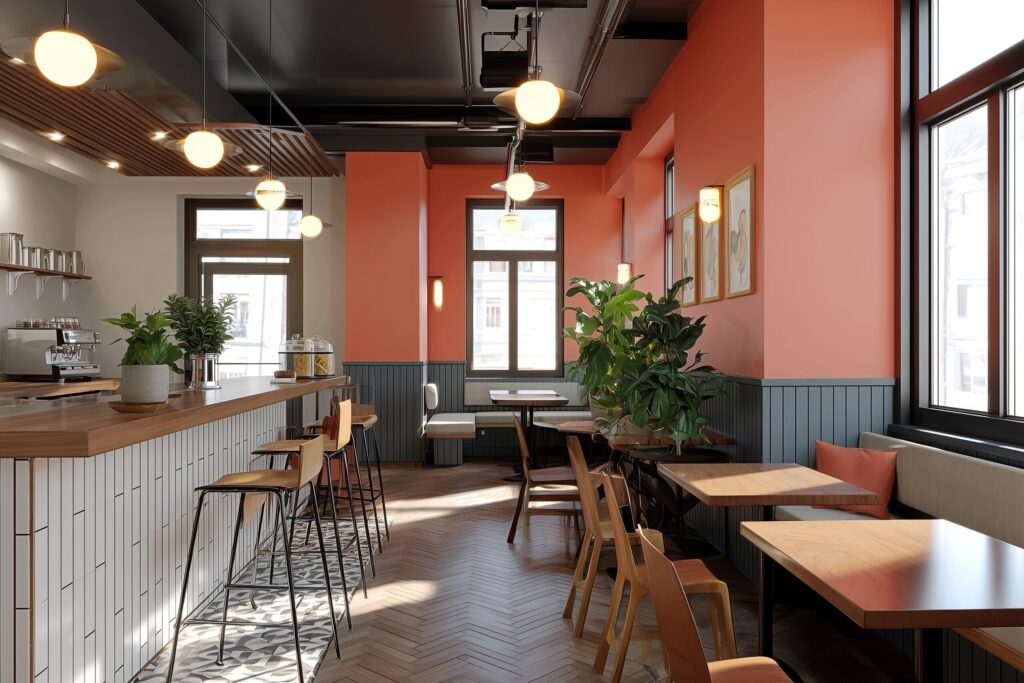 【背景に最適】カフェのインテリア写真・フリー素材０