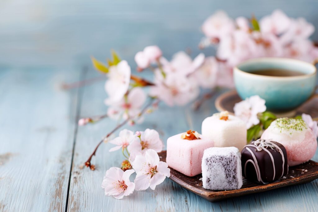 【フリー素材】春の桜とおしゃれなカフェスイーツ画像・Cafe Sweets０