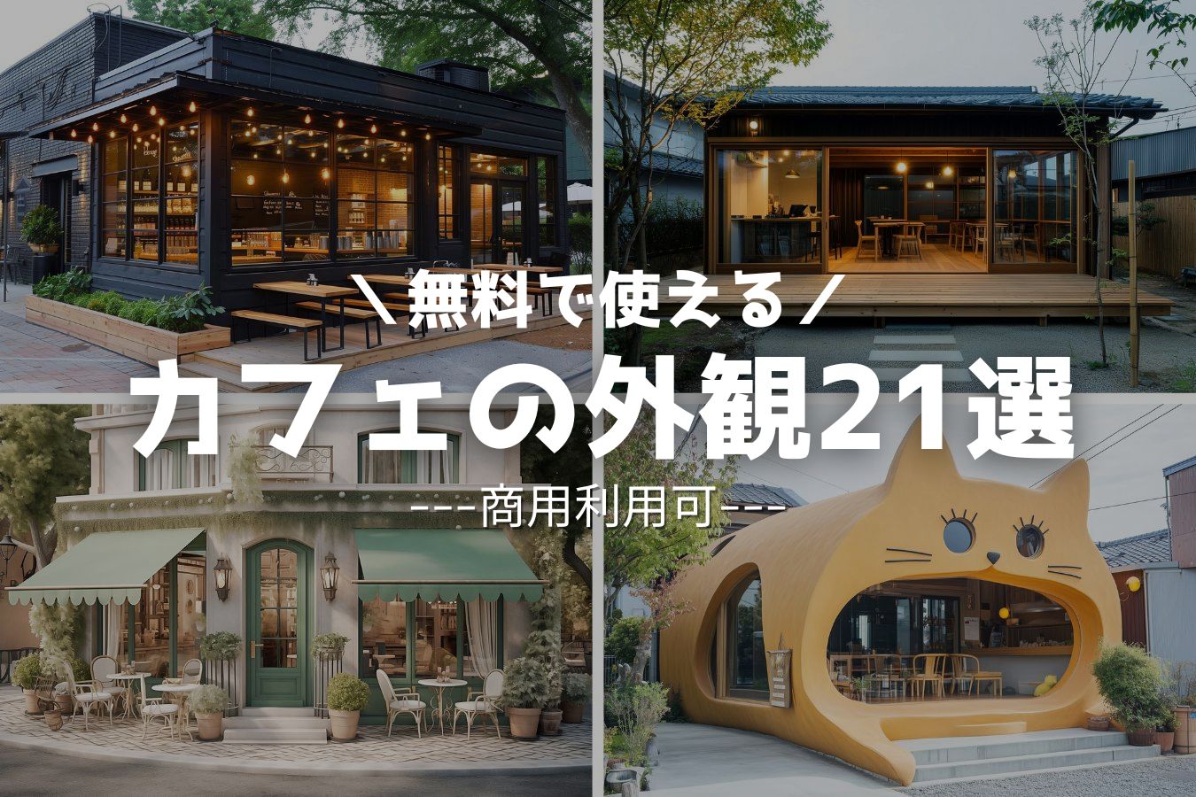 【無料】カフェの外観素材まとめ21選｜おしゃれなカフェ建物・入口の画像